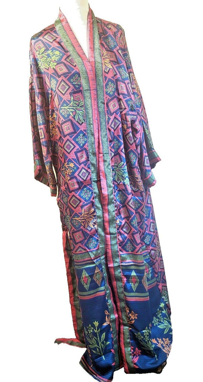 Gorgeous Silk Robe Made From Recycled Saris Kimono Style One Size